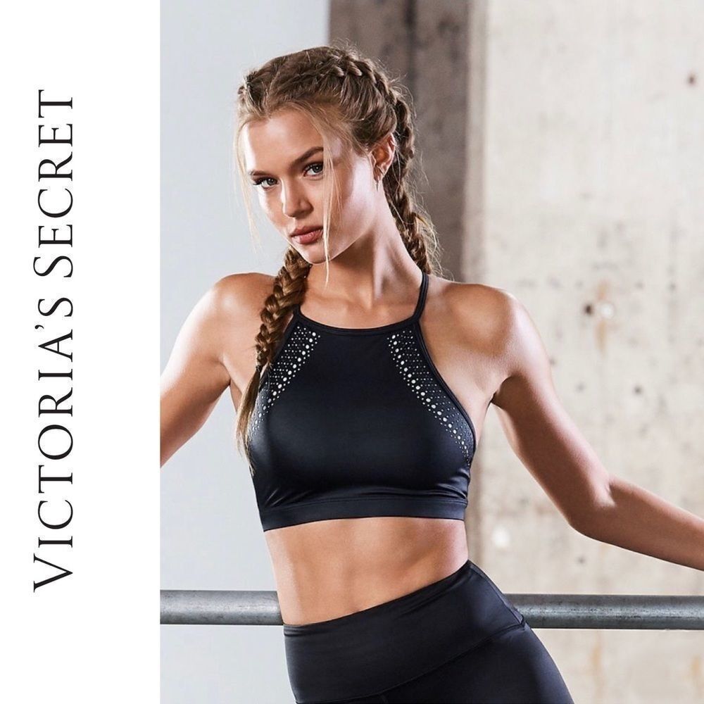 Victoria Sport VSX Laser-Cut High-Neck Sport Bra S